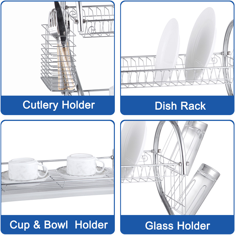 Double Layer Kitchen Cutlery Racks