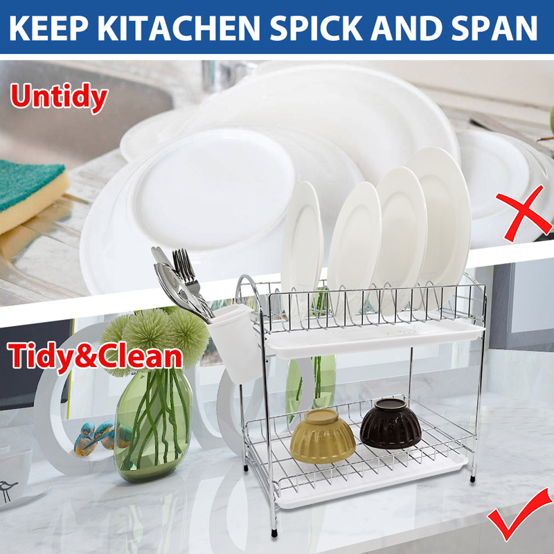 Iron Two Tier Dish Drying Rack