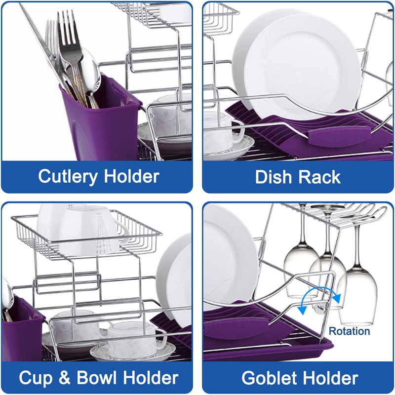 2 Tier Rust Resistant Dish Drainer