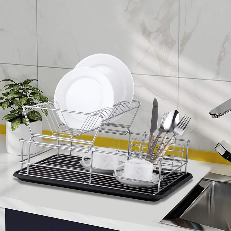 Multifunctional Iron 2 Tier Dish Drying Rack