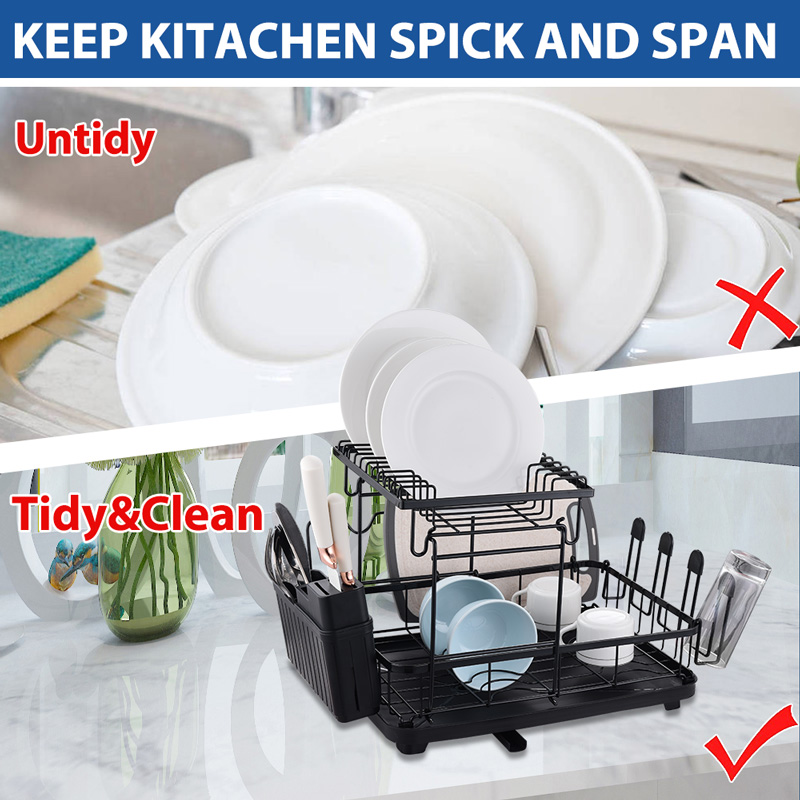 Iron Dish Drainer And Drainboard Set