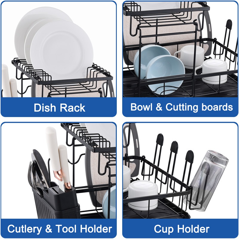 Iron Dish Drainer And Drainboard Set