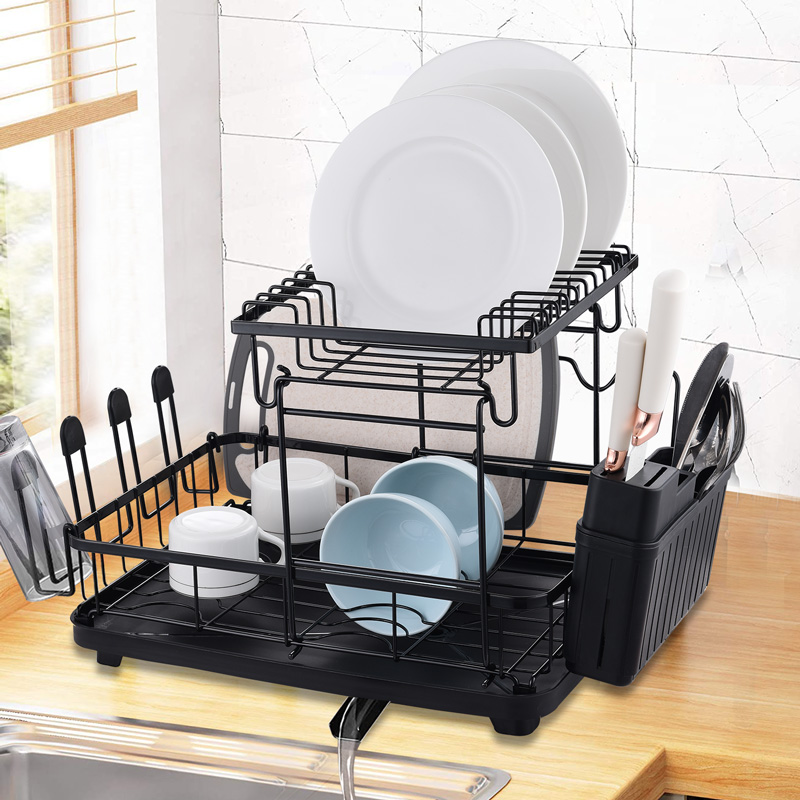 Iron Dish Drainer And Drainboard Set