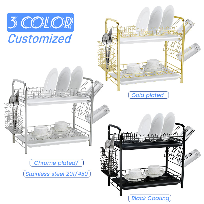 Double Layers Tableware Dish Rack