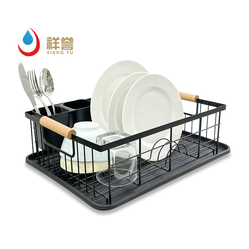 1 Tier Dish Drying Rack With wooden handles