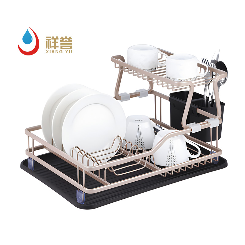 Aluminum Large Capacity 2-Tier Dish Rack