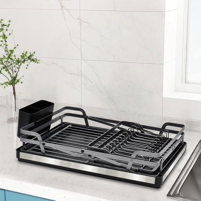 Iron Foldable Drying Dish Rack for Kitchen Countertop