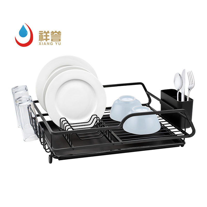 Single-Tier Dish Drying Rack with Tray