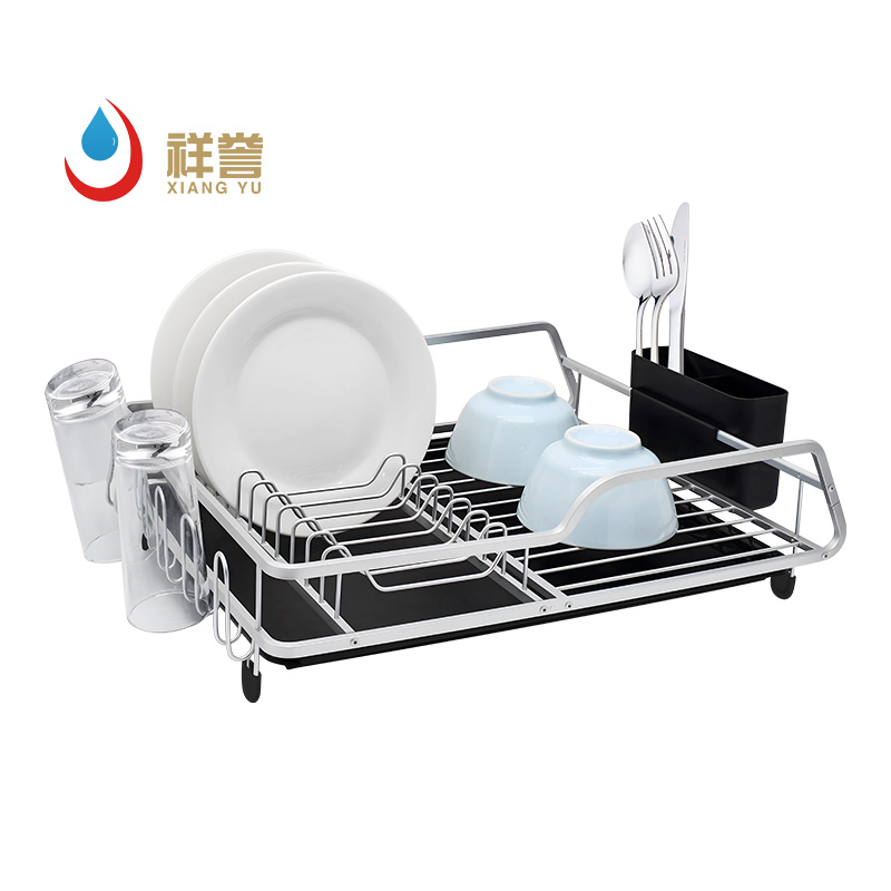 Single-Tier Dish Drying Rack with Tray