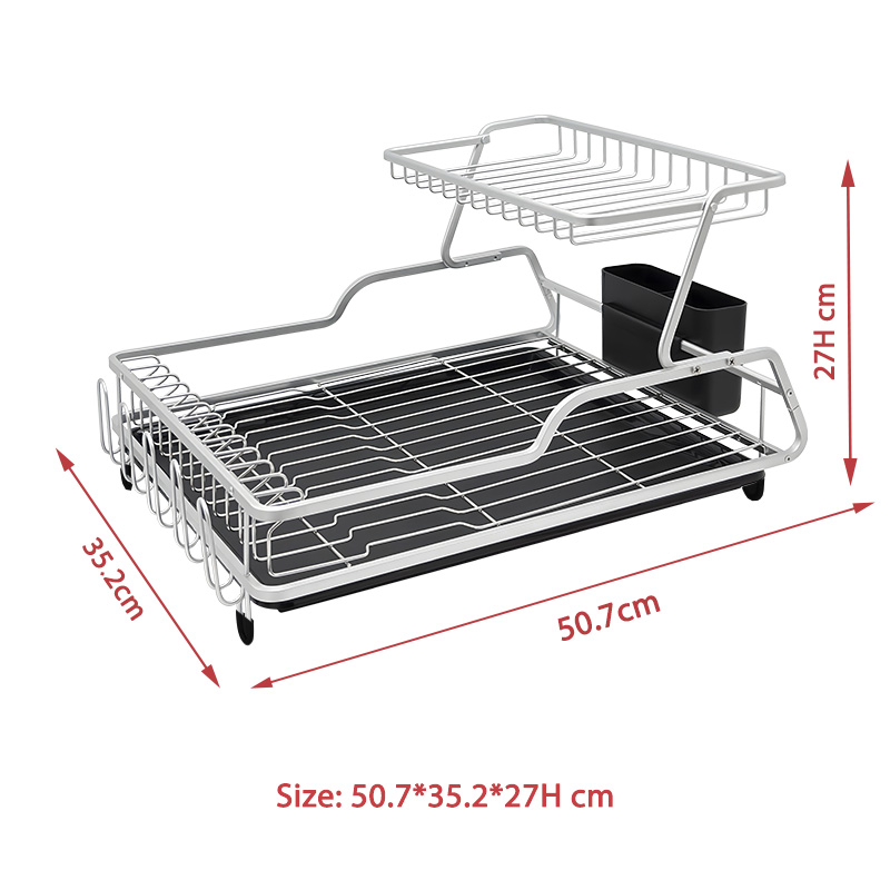 Aluminum 2 Shelf Dish Rack