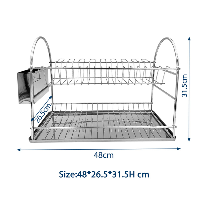 Double-Tier Stainless Steel Large Dish Rack
