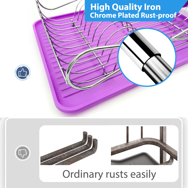 Cast Iron Dish Drainer with Utensil Holder