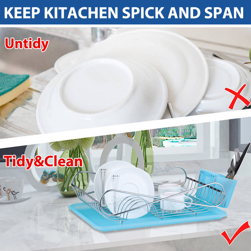 Cast Iron Dish Drainer with Utensil Holder