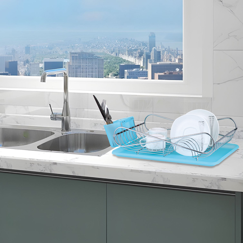 Cast Iron Dish Drainer with Utensil Holder