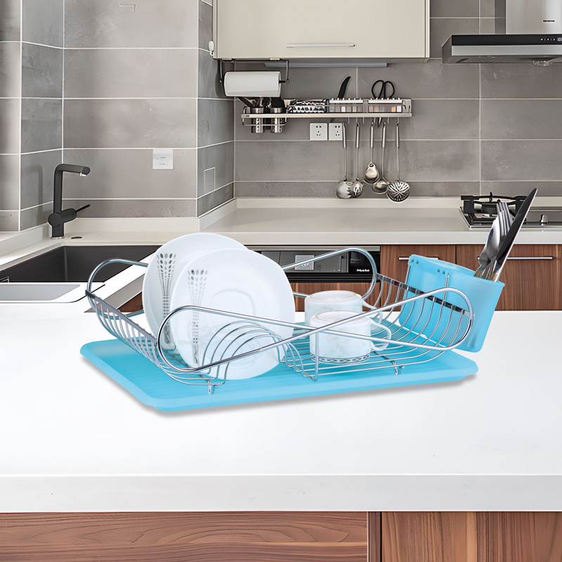 Cast Iron Dish Drainer with Utensil Holder