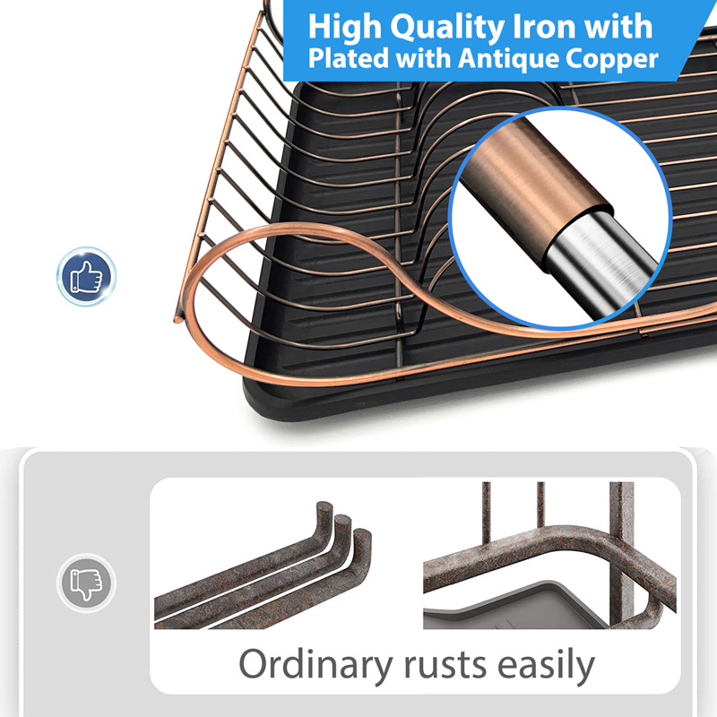 Iron Single-Tier Small Dish Drainer for Sink