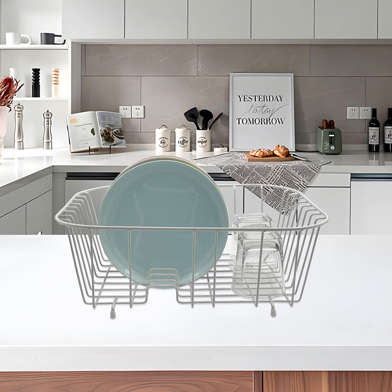 One Tier Iron Dish Rack Organizer