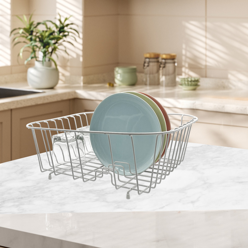 One Tier Iron Dish Rack Organizer