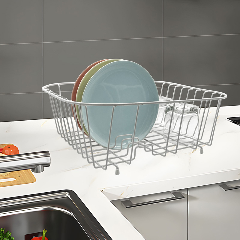 One Tier Iron Dish Rack Organizer