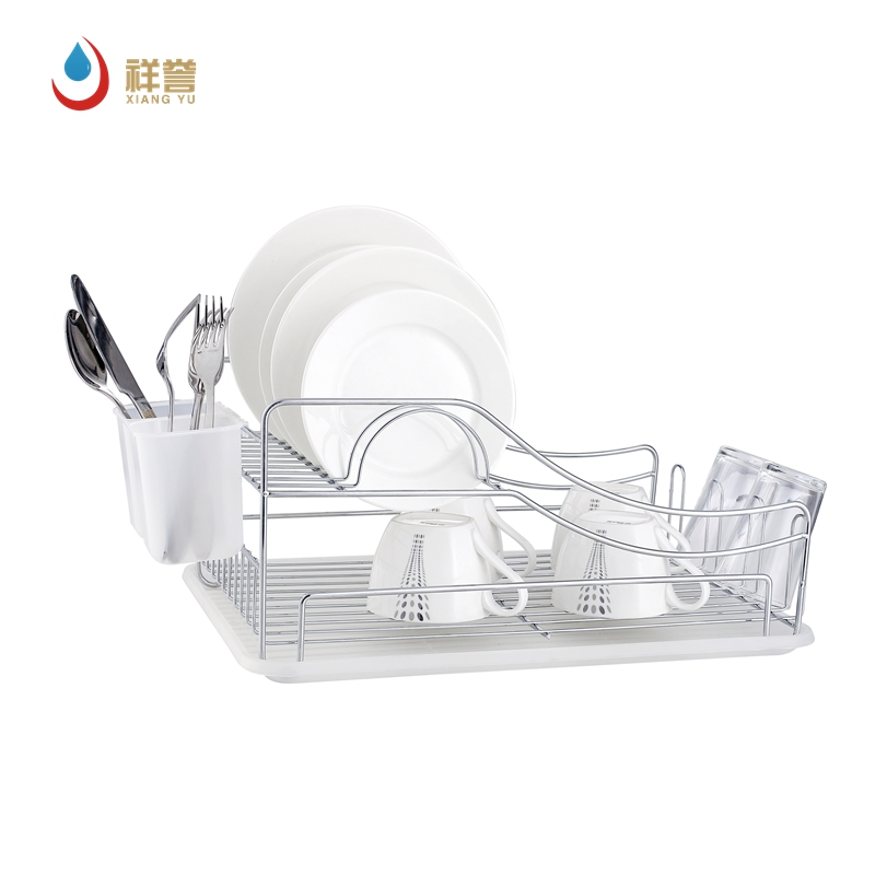 2 Tier Iron-Plated Dish Rack