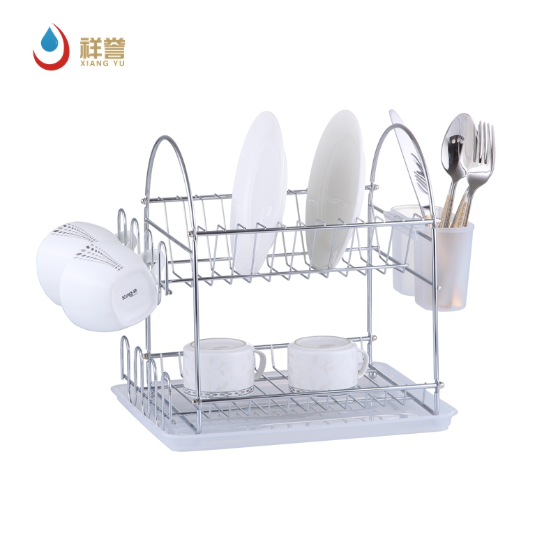 2-Tier Electroplated Iron Dish Rack