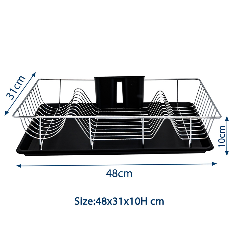Single-Tier Dish Rack with Drain Tray