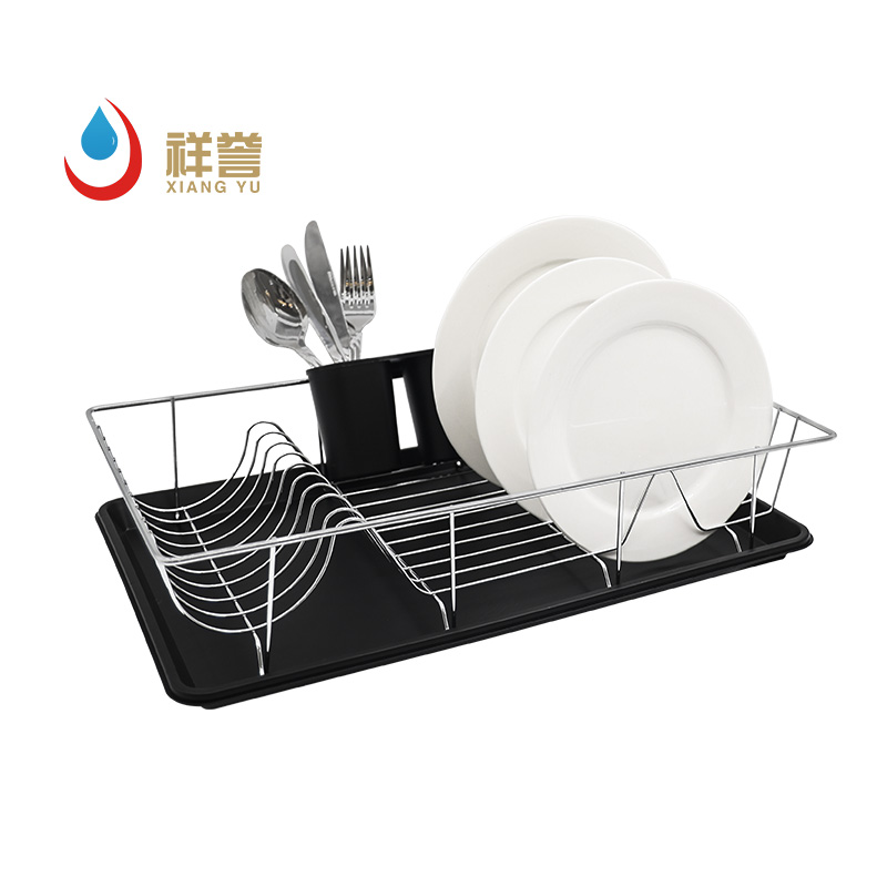 Single-Tier Dish Rack with Drain Tray