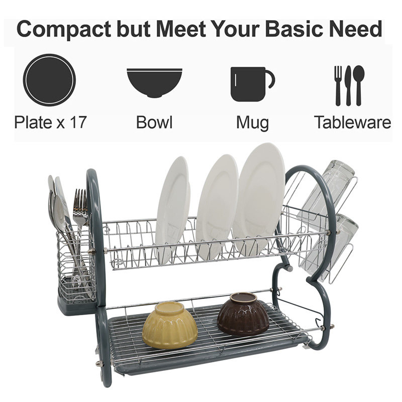 Black Kitchen Countertop Dish Rack