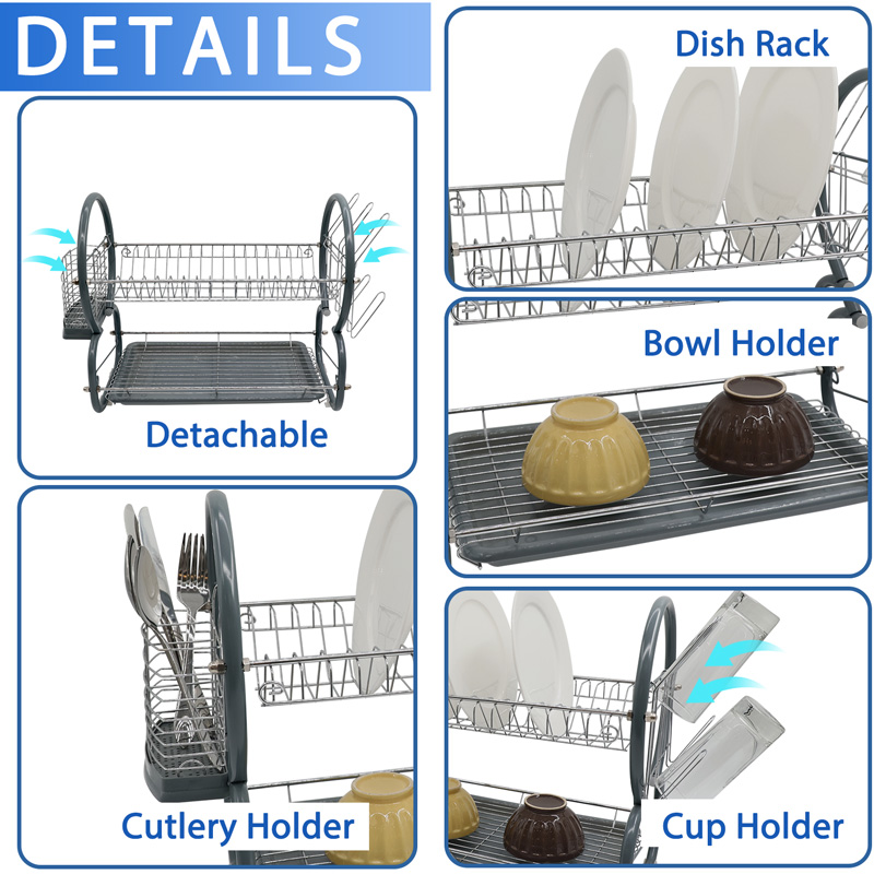 Black Kitchen Countertop Dish Rack