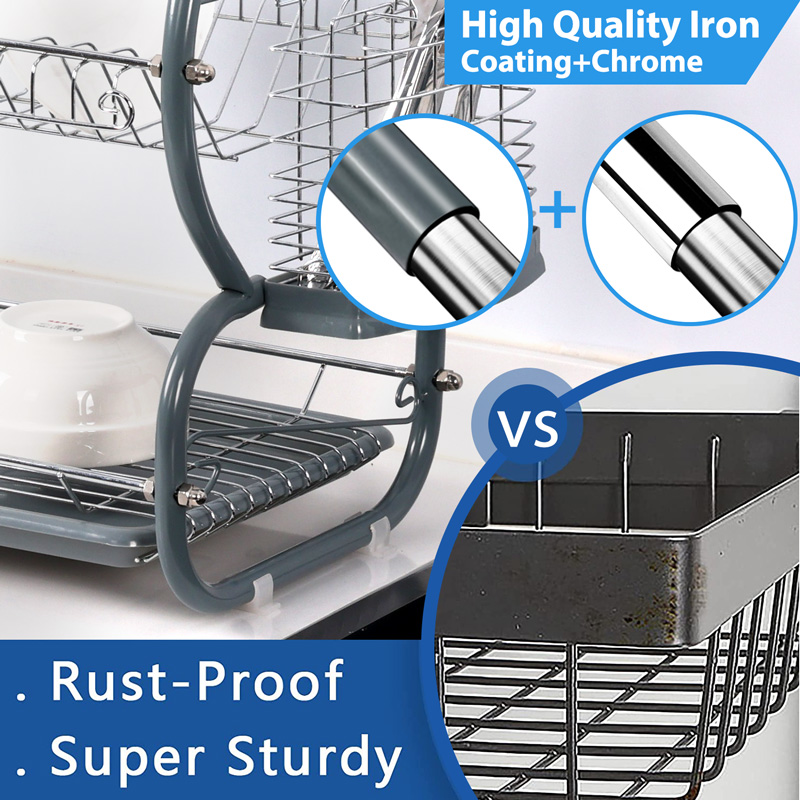 Black Kitchen Countertop Dish Rack