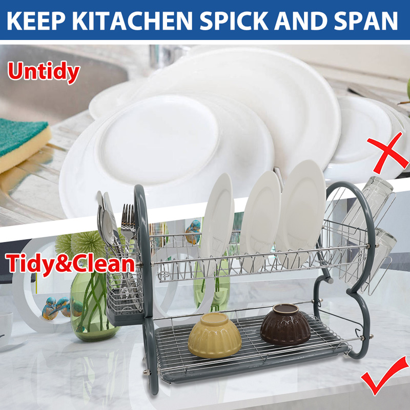 Black Kitchen Countertop Dish Rack