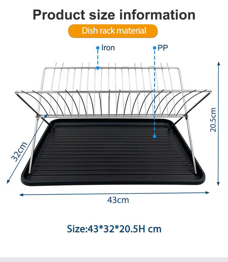 Foldable Dish Drying Rack with Drainboard