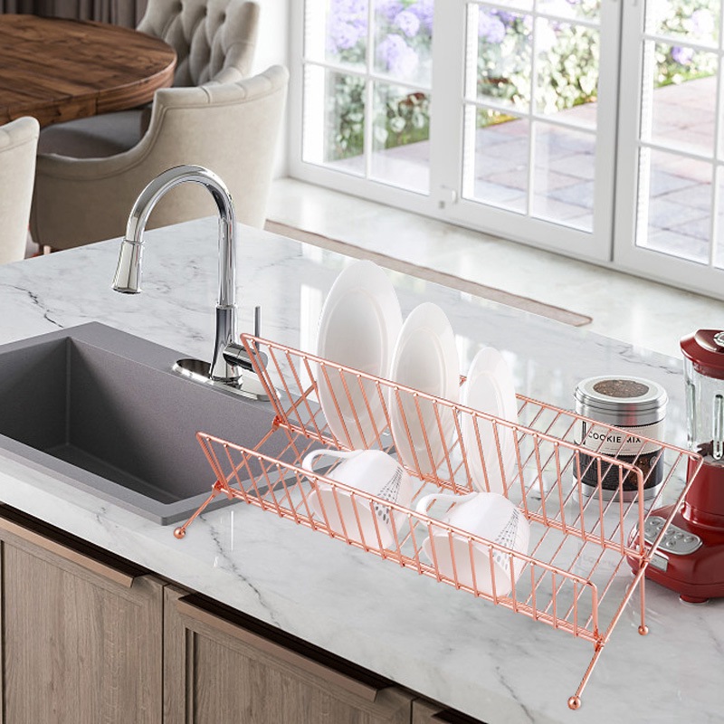 Foldable Polished Dish Drying Rack