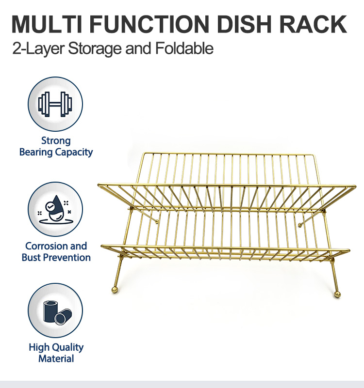 Foldable Polished Dish Drying Rack