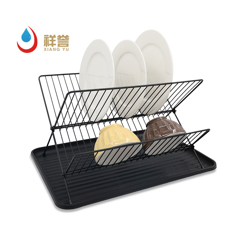 2 Tier Collapsible Dish Rack with Tray