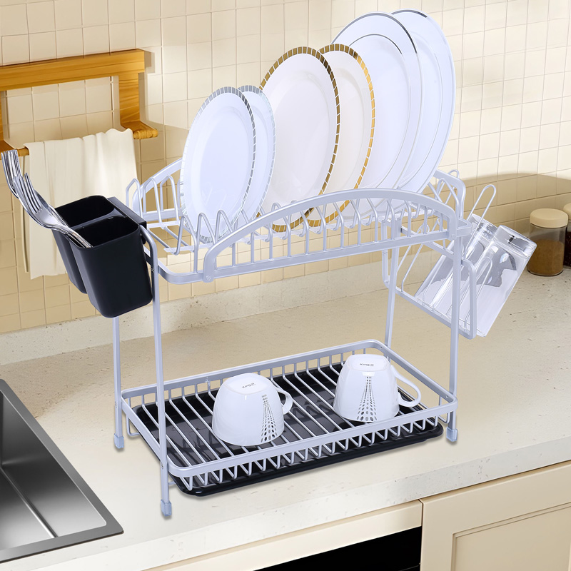 2 Layer Kitchen Dish Plate Rack