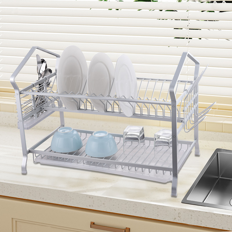 Aluminium 2 Layer Dish Plate Rack