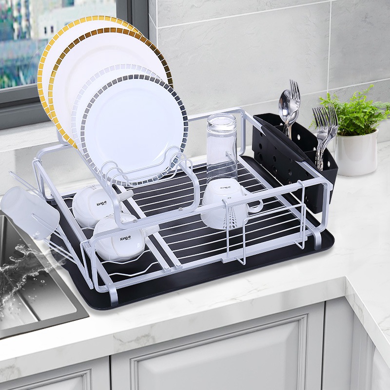 Aluminium Kitchen Double Layer Dish Rack