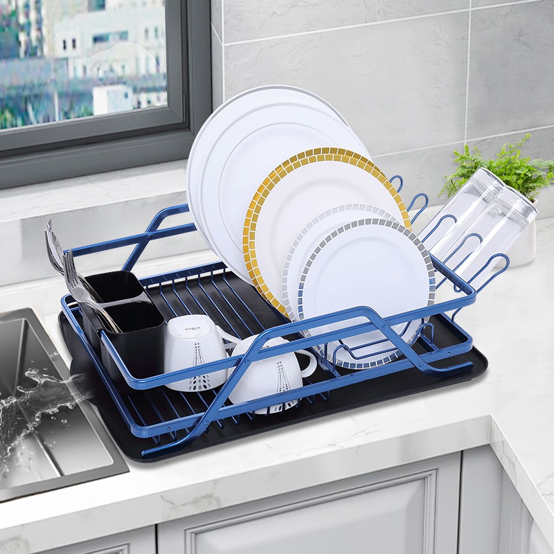 Aluminum Dish Rack with Tray