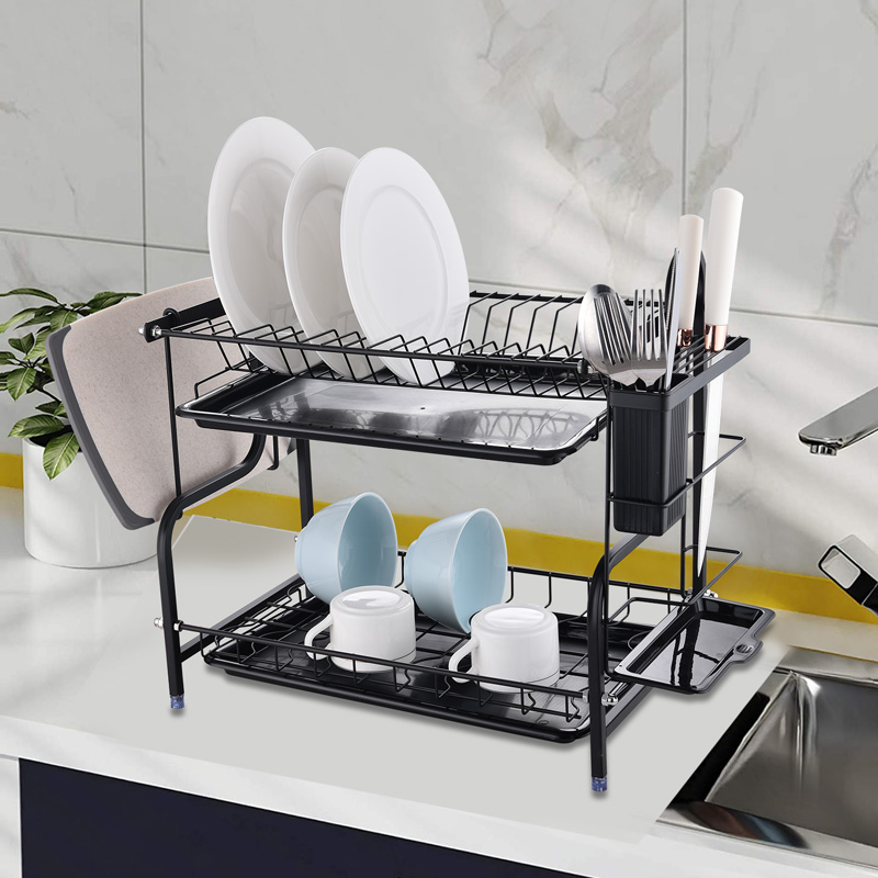 Kitchen Counter Small Plate Rack Organizer