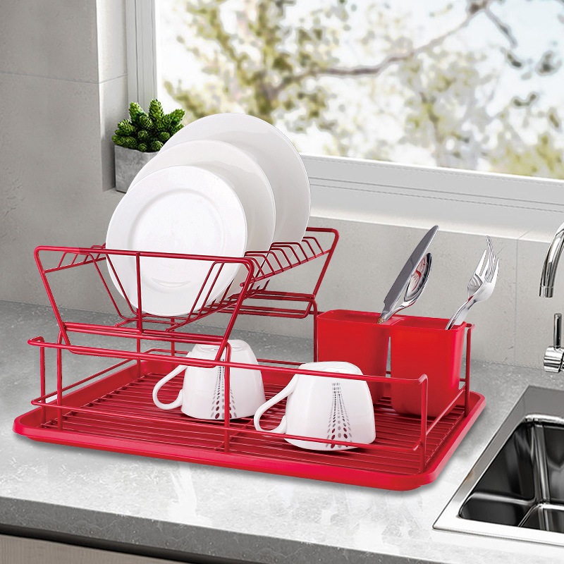 Multifunctional Iron 2 Tier Dish Drying Rack